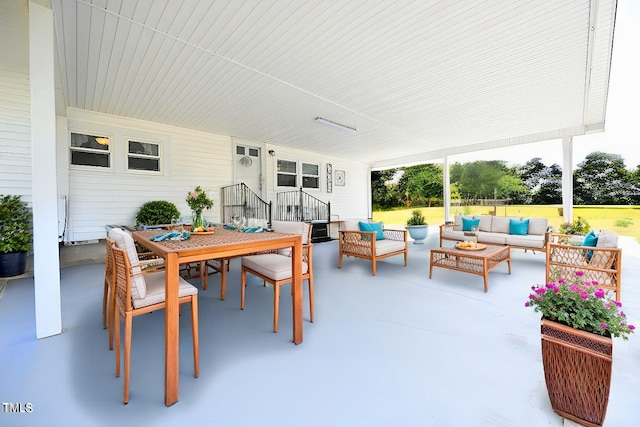 view of patio / terrace featuring an outdoor hangout area