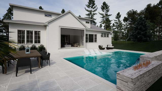 view of swimming pool featuring a patio