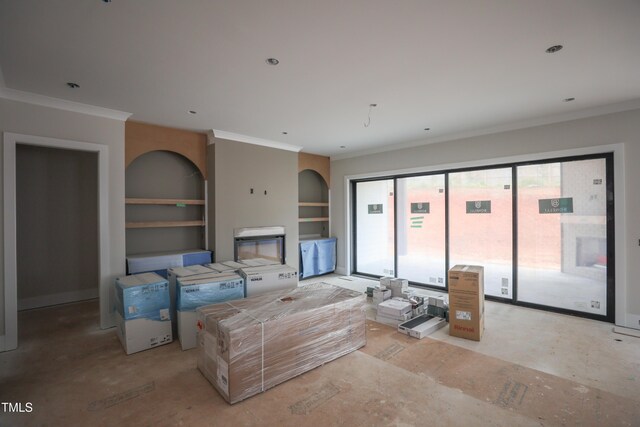 865 Wimbleton Dr, Raleigh, NC 27609 - living room with built in features and ornamental molding