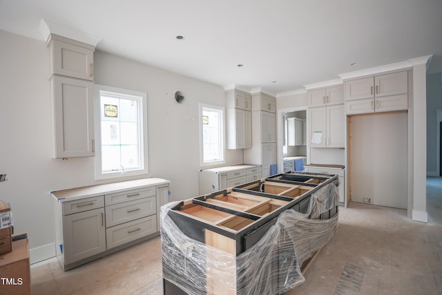865 Wimbleton Dr, Raleigh, NC 27609 - kitchen featuring gray cabinetry
