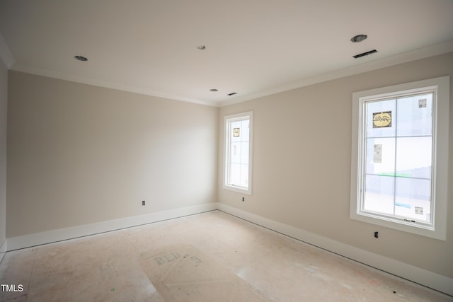 865 Wimbleton Dr, Raleigh, NC 27609 - spare room with crown molding, baseboards, and recessed lighting