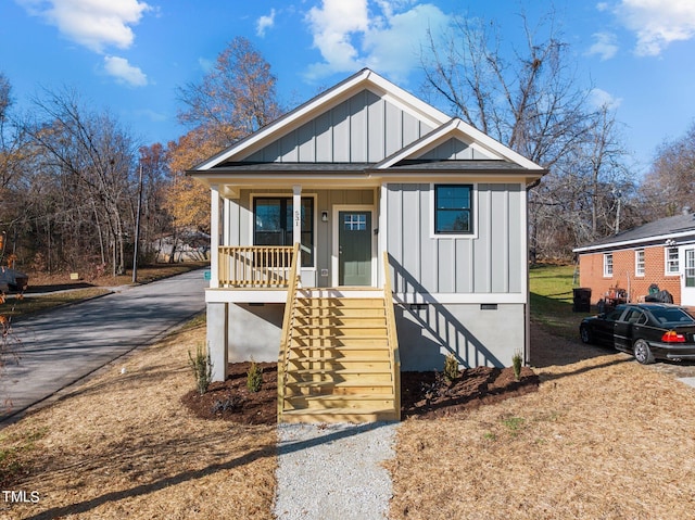 bungalow-style home featuring a porch