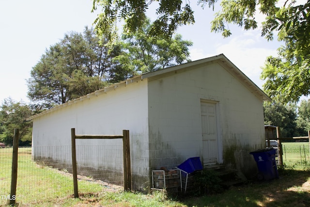9358 Main St, Castalia, NC 27816 - view of outdoor structure featuring fence and an outbuilding