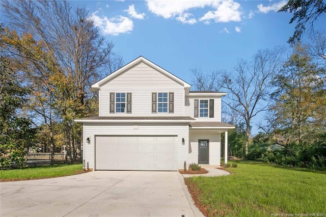 57 E Third St, Parkton, NC 28371 - traditional home featuring concrete driveway, a garage, and a front yard