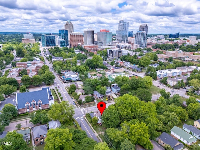 aerial view featuring a city view