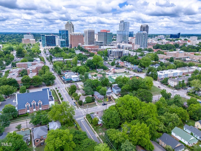 drone / aerial view featuring a city view