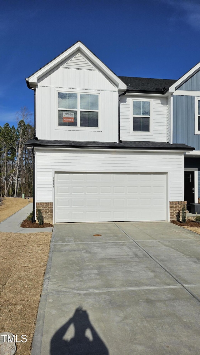 view of front of house with a garage