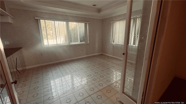 spare room with light tile patterned floors