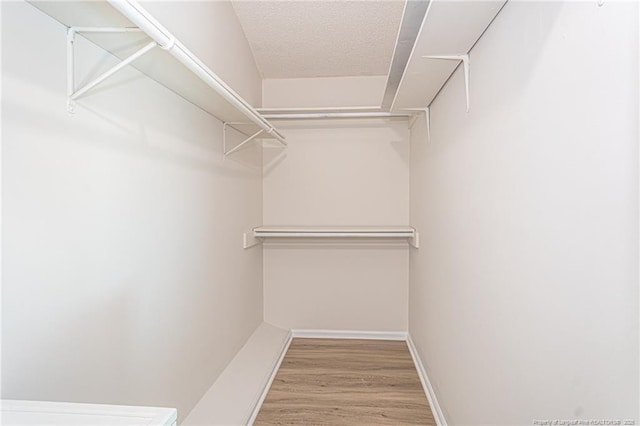 spacious closet with wood finished floors