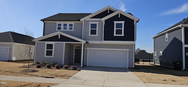 view of front of house with a garage