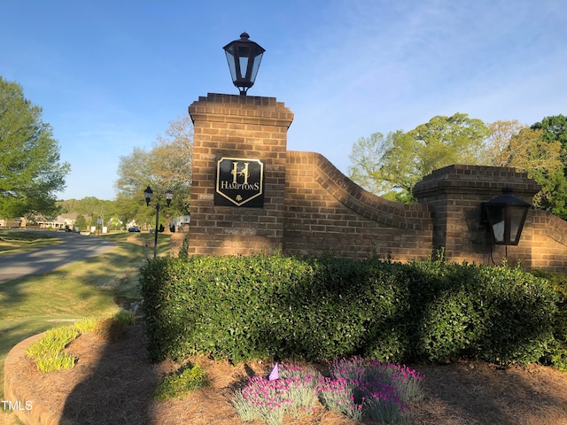 view of community sign