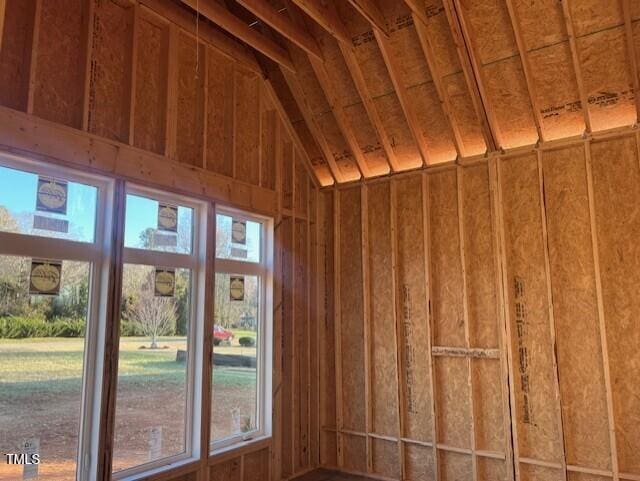 interior space featuring lofted ceiling