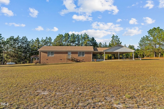 exterior space with a carport