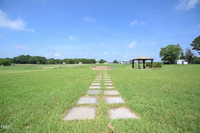 view of yard featuring a gazebo