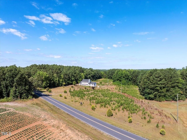 aerial view with a rural view