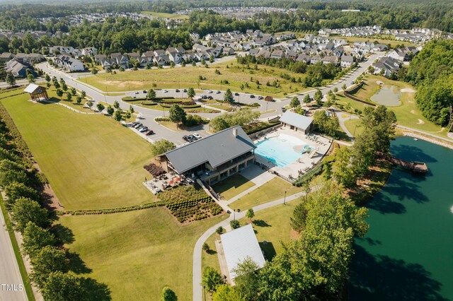 205 Wash Hollow Dr, Wendell, NC 27591 - drone / aerial view featuring a water view