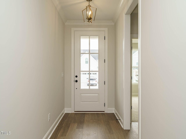 205 Wash Hollow Dr, Wendell, NC 27591 - doorway featuring crown molding and hardwood / wood-style floors