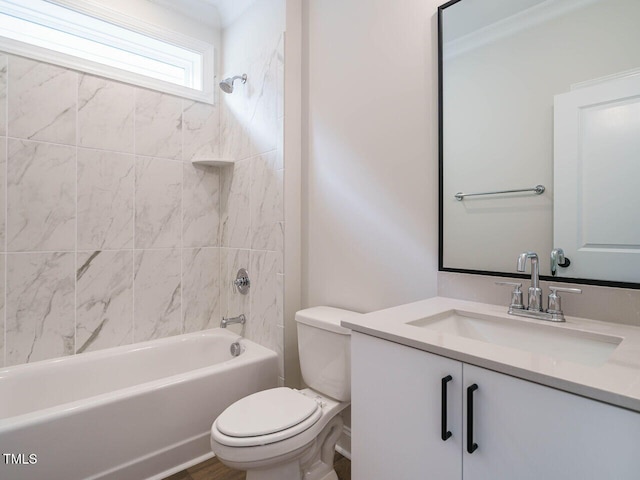 205 Wash Hollow Dr, Wendell, NC 27591 - full bathroom featuring tiled shower / bath, vanity, and toilet
