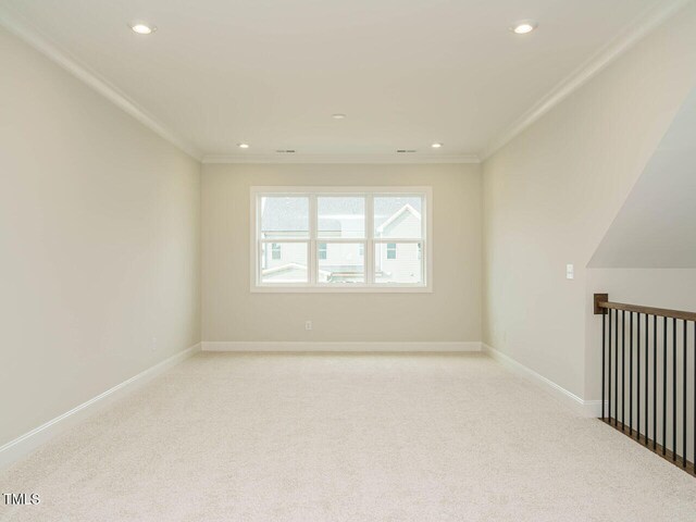 205 Wash Hollow Dr, Wendell, NC 27591 - spare room with light carpet and ornamental molding