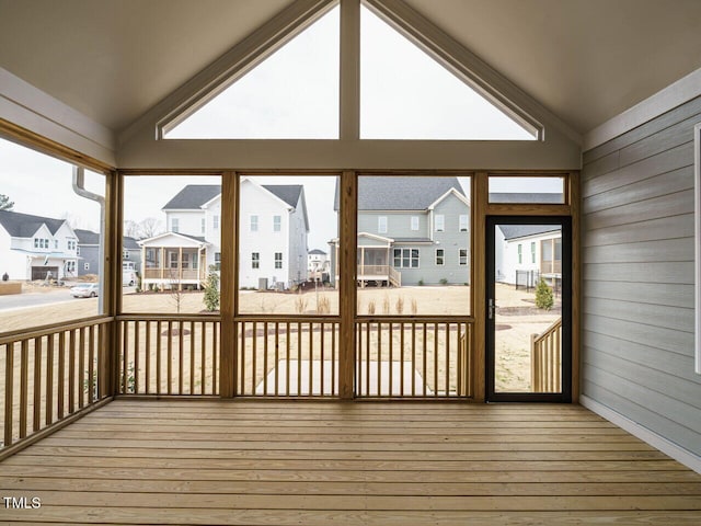 205 Wash Hollow Dr, Wendell, NC 27591 - unfurnished sunroom with lofted ceiling