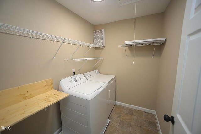 laundry room with washing machine and clothes dryer