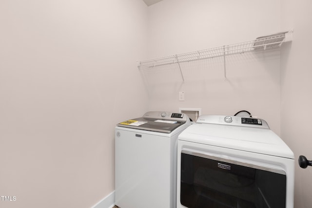 laundry room with separate washer and dryer