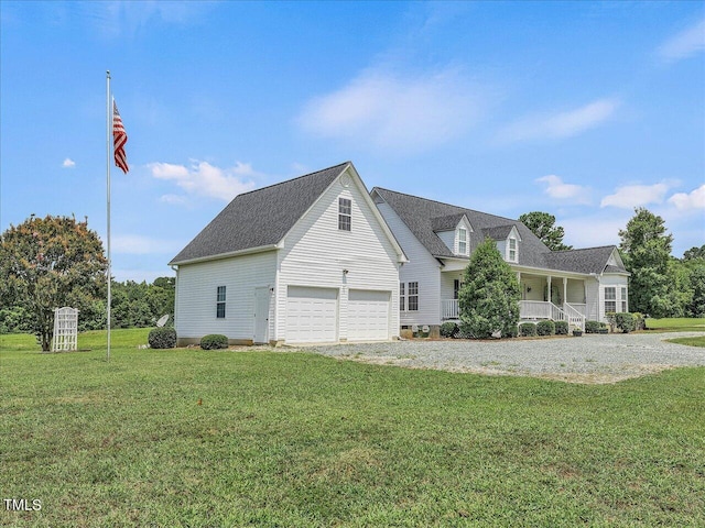 view of front of home featuring a porch and a front yard