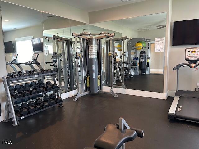 gym with baseboards