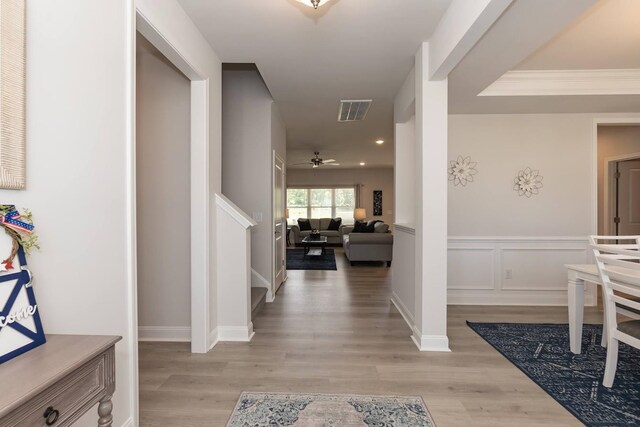 hallway featuring light hardwood / wood-style floors