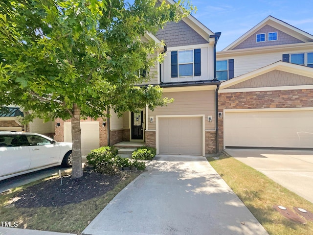 view of front of house with a garage