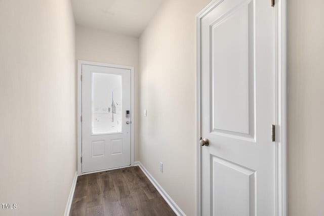 doorway to outside featuring dark hardwood / wood-style floors