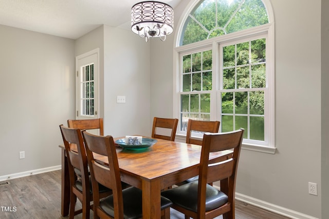 dining room featuring dark hardwood / wood-style floors