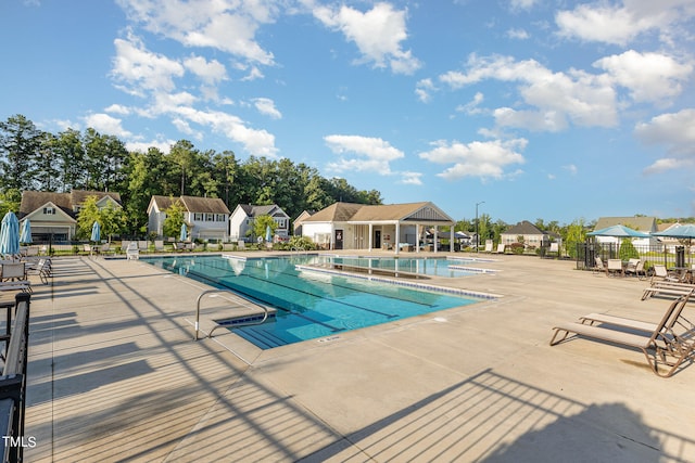 view of pool with a patio area