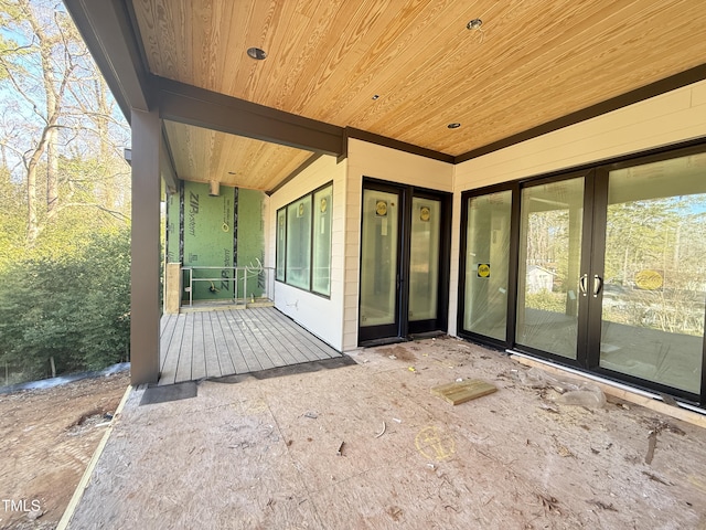 doorway to property with french doors and a patio area