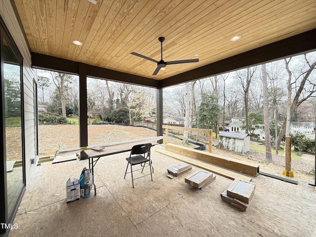 view of patio / terrace with a ceiling fan