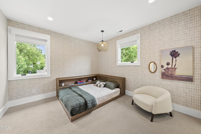 4123 Rockingham Dr, Raleigh, NC 27609 - carpeted bedroom with baseboards and recessed lighting