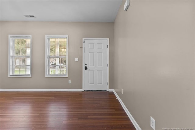 entryway featuring dark wood-type flooring