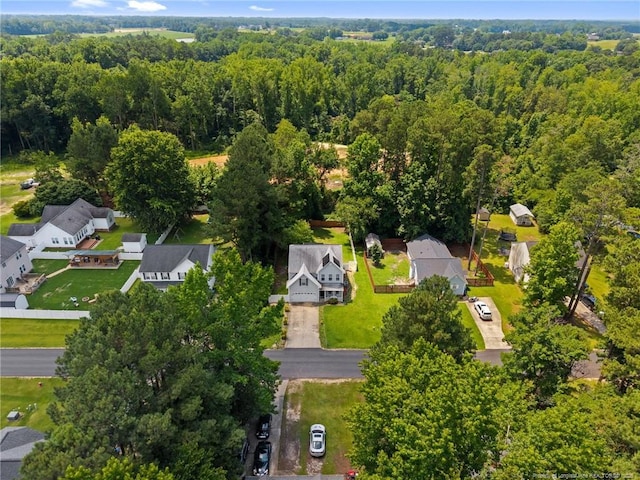 60 Hunters Way, Angier, NC 27501 - aerial view of residential area featuring a forest