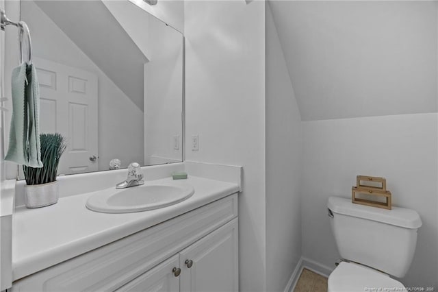 60 Hunters Way, Angier, NC 27501 - half bathroom featuring lofted ceiling and vanity