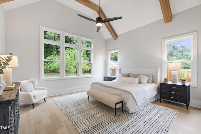 5812 Shawood Dr, Raleigh, NC 27609 - bedroom featuring light wood-style floors, ceiling fan, and baseboards