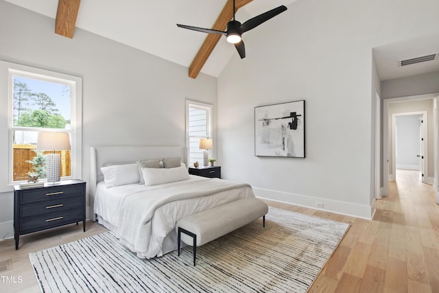 5812 Shawood Dr, Raleigh, NC 27609 - bedroom with light wood finished floors, baseboards, and a ceiling fan