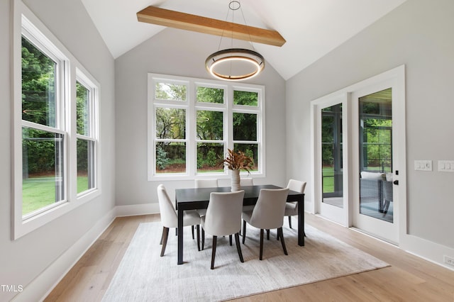 5812 Shawood Dr, Raleigh, NC 27609 - dining room featuring light wood-style floors, baseboards, and a chandelier