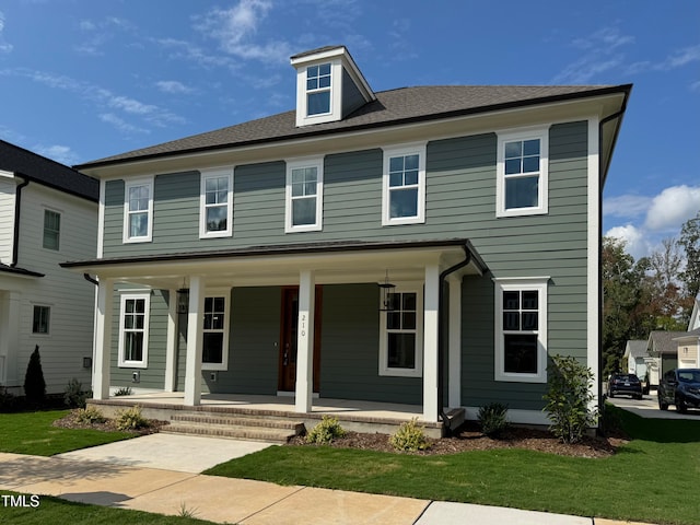 view of front of property with covered porch