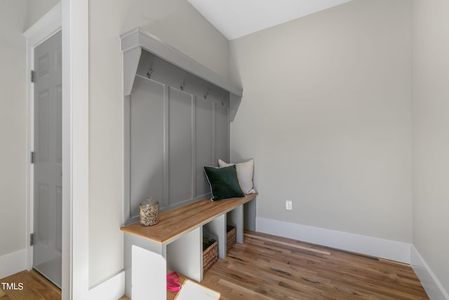 mudroom featuring light hardwood / wood-style floors