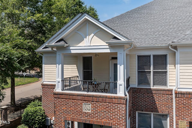 exterior space with a balcony