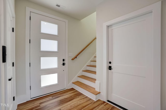 entryway featuring light hardwood / wood-style floors