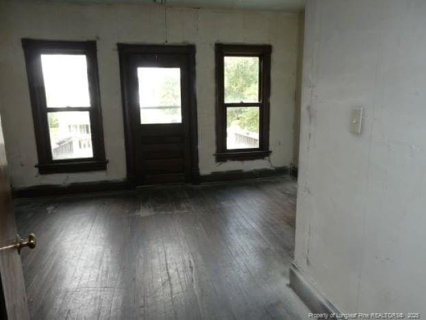 interior space featuring dark wood-type flooring