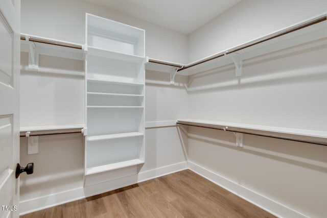 walk in closet featuring light wood-type flooring