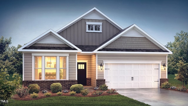 craftsman-style home with a front lawn