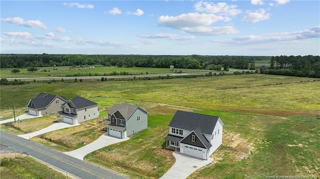 aerial view featuring a rural view